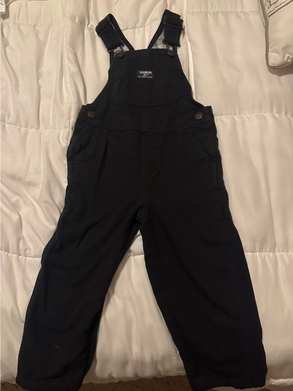 OshKosh B'gosh Black Kids Overalls with Front Pocket